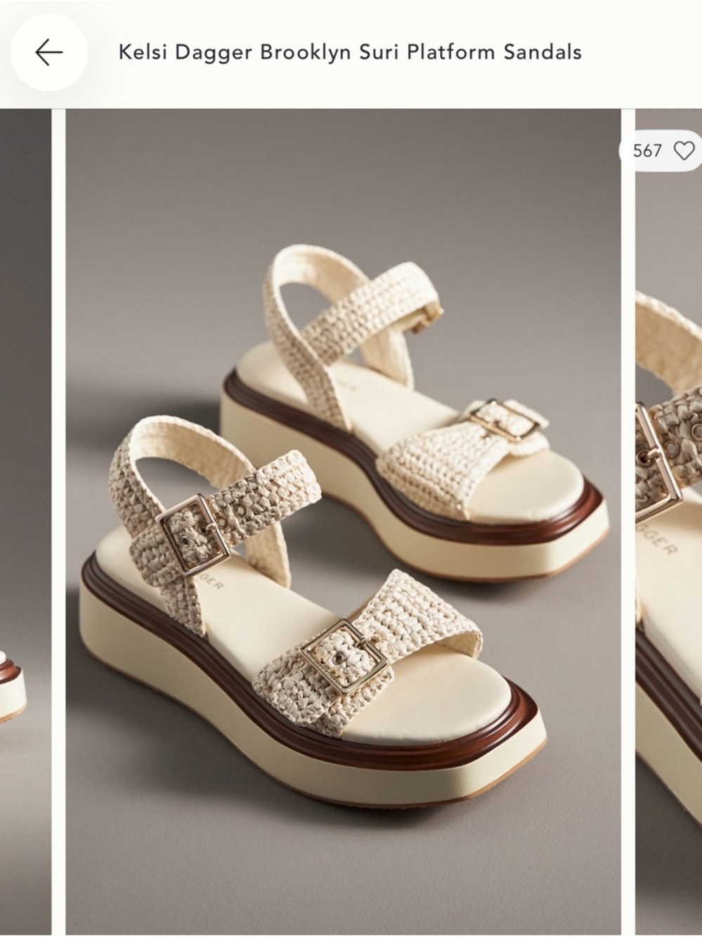 Kelsi Dagger Cream Woven Platform Sandals